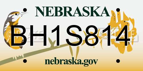 BH1S814 Nebraska License Plate