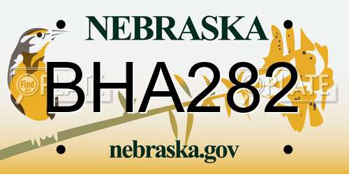 BHA282 Nebraska License Plate