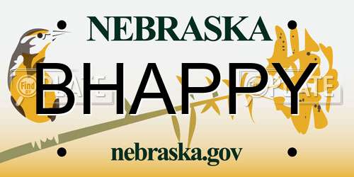 BHAPPY Nebraska License Plate