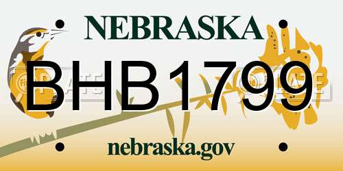 BHB1799 Nebraska License Plate