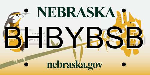 BHBYBSB Nebraska License Plate