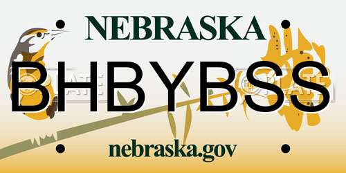 BHBYBSS Nebraska License Plate