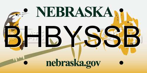 BHBYSSB Nebraska License Plate