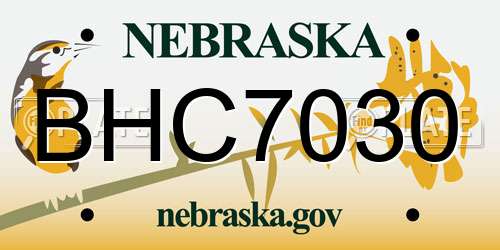 BHC7030 Nebraska License Plate