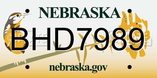 BHD7989 Nebraska License Plate