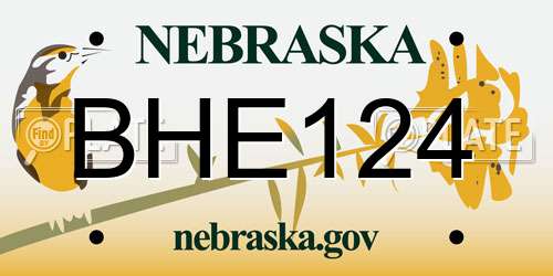 BHE124 Nebraska License Plate