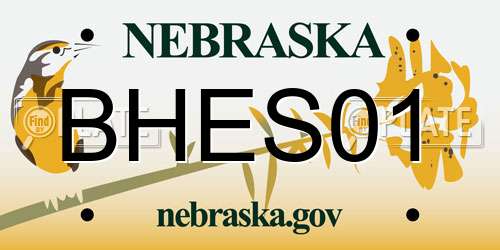 BHES01 Nebraska License Plate