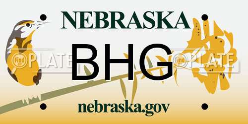BHG Nebraska License Plate