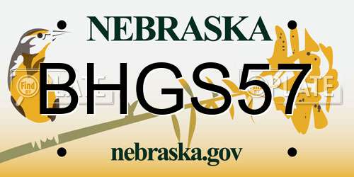 BHGS57 Nebraska License Plate