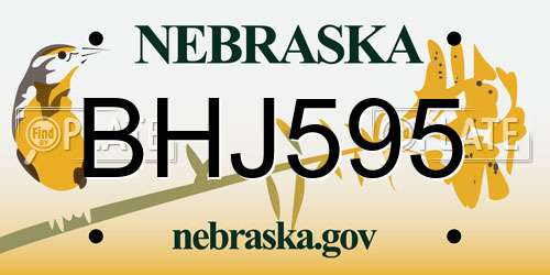 BHJ595 Nebraska License Plate