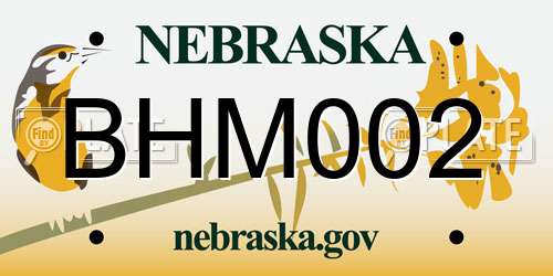 BHM002 Nebraska License Plate