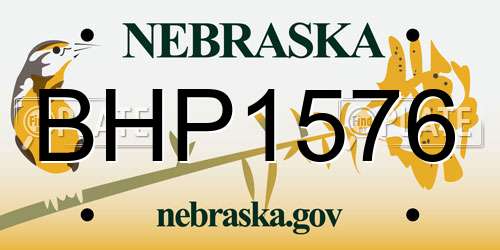 BHP1576 Nebraska License Plate