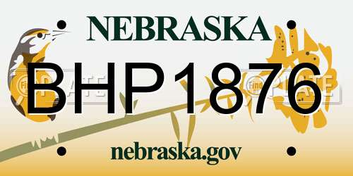 BHP1876 Nebraska License Plate