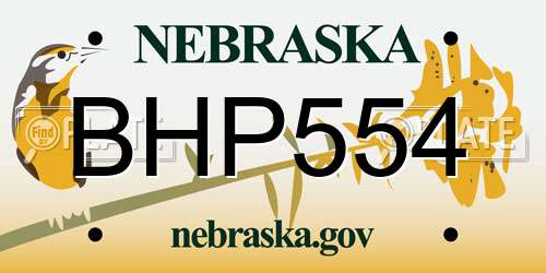 BHP554 Nebraska License Plate