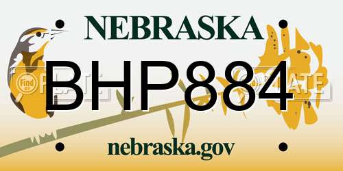 BHP884 Nebraska License Plate