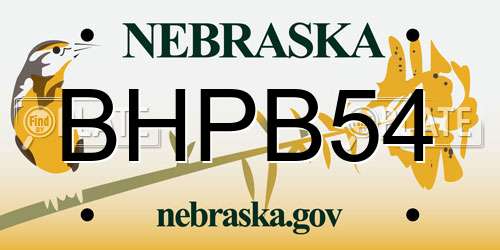 BHPB54 Nebraska License Plate