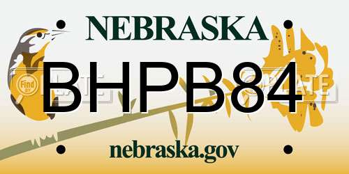 BHPB84 Nebraska License Plate