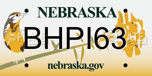 BHPI63 Nebraska License Plate