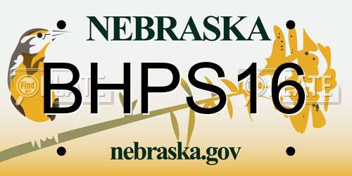 BHPS16 Nebraska License Plate