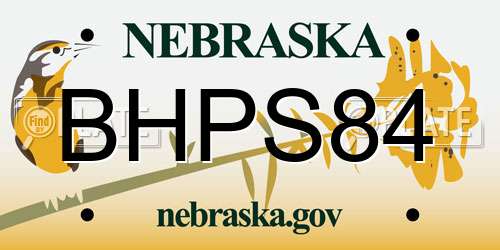 BHPS84 Nebraska License Plate