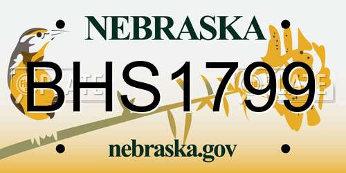 BHS1799 Nebraska License Plate