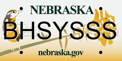 BHSYSSS Nebraska License Plate