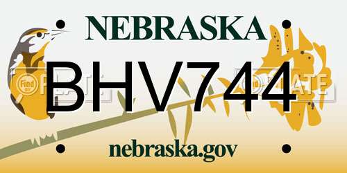 BHV744 Nebraska License Plate