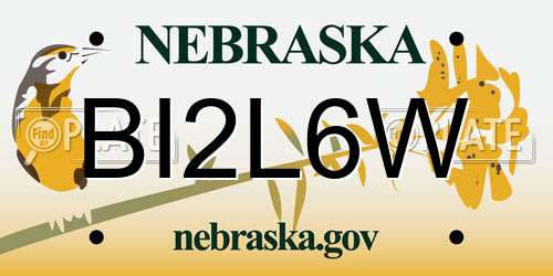 BI2L6W Nebraska License Plate