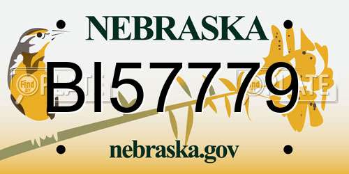 BI57779 Nebraska License Plate