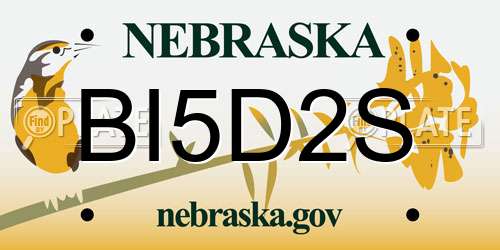 BI5D2S Nebraska License Plate