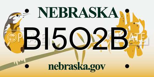 BI5O2B Nebraska License Plate