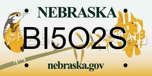 BI5O2S Nebraska License Plate