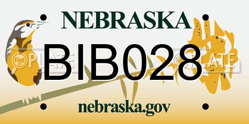 BIB028 Nebraska License Plate