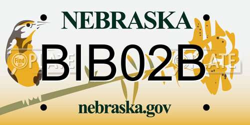 BIB02B Nebraska License Plate