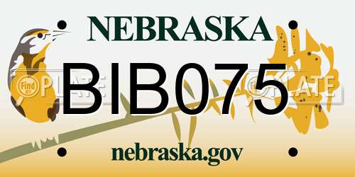 BIB075 Nebraska License Plate