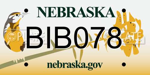 BIB078 Nebraska License Plate