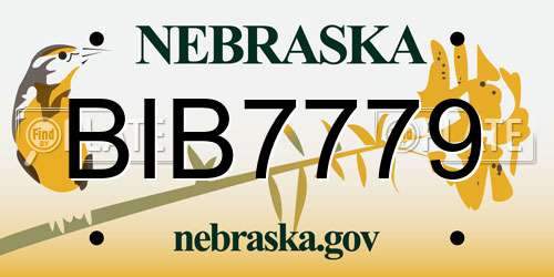 BIB7779 Nebraska License Plate