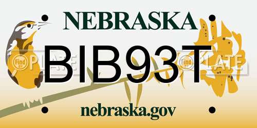 BIB93T Nebraska License Plate