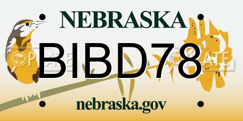 BIBD78 Nebraska License Plate