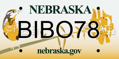 BIBO78 Nebraska License Plate