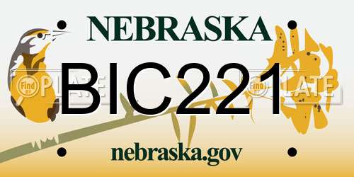 BIC221 Nebraska License Plate