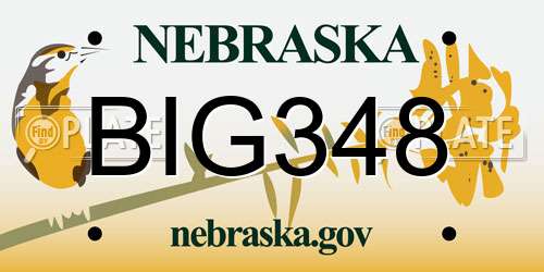 BIG348 Nebraska License Plate