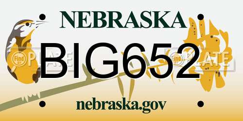 BIG652 Nebraska License Plate