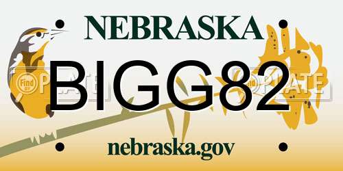 BIGG82 Nebraska License Plate