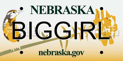 BIGGIRL Nebraska License Plate