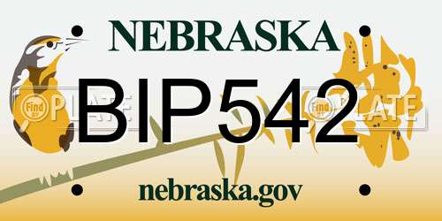 BIP542 Nebraska License Plate