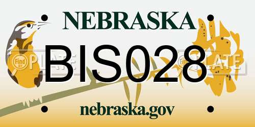 BIS028 Nebraska License Plate