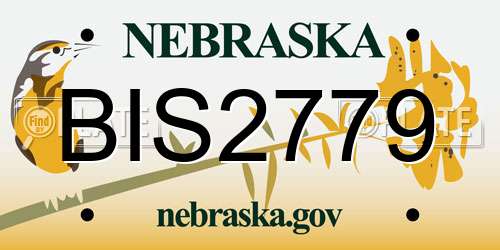 BIS2779 Nebraska License Plate