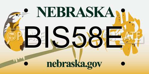 BIS58E Nebraska License Plate