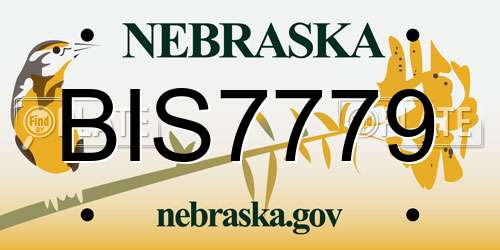 BIS7779 Nebraska License Plate